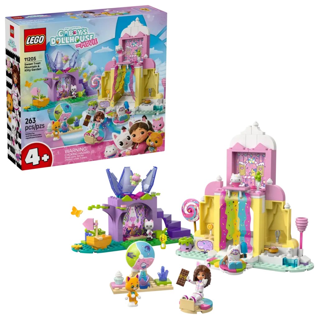 11205 LEGO Gabby Montaña de Dulces y Jardín de Gatitos