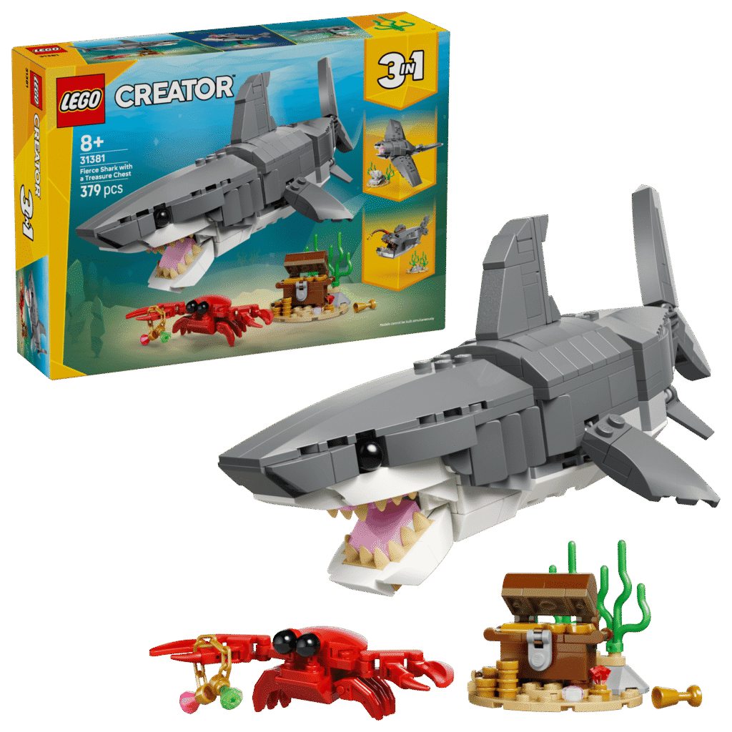 LEGO 31381 Feroz Tiburón con Cofre del Tesoro